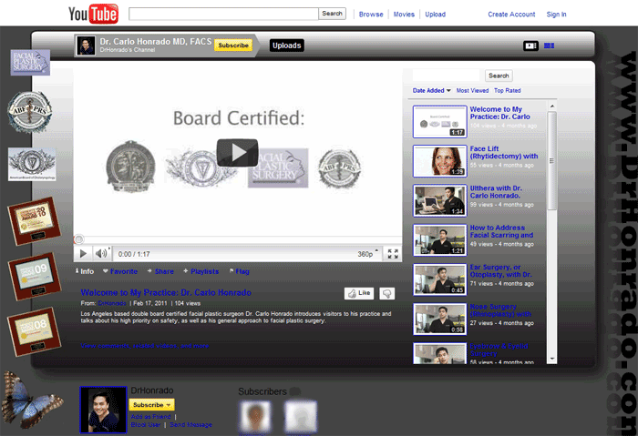 Click Here o see Dr Honrado's Custom YouTube Background